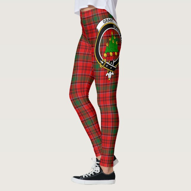 Scotstee Clan Grant Crest Tartan Femmes Leggings (Gauche)