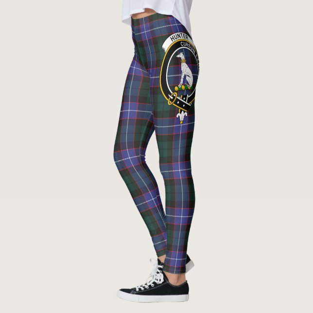 Scotstee Clan Hunter Crest Tartan Femmes Leggings (Gauche)
