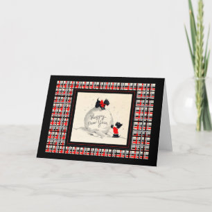 Scottie Dog Bonne année Carte de note