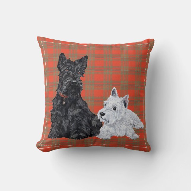 Scottie et Westie Pup - Terrier Coussin (Recto)