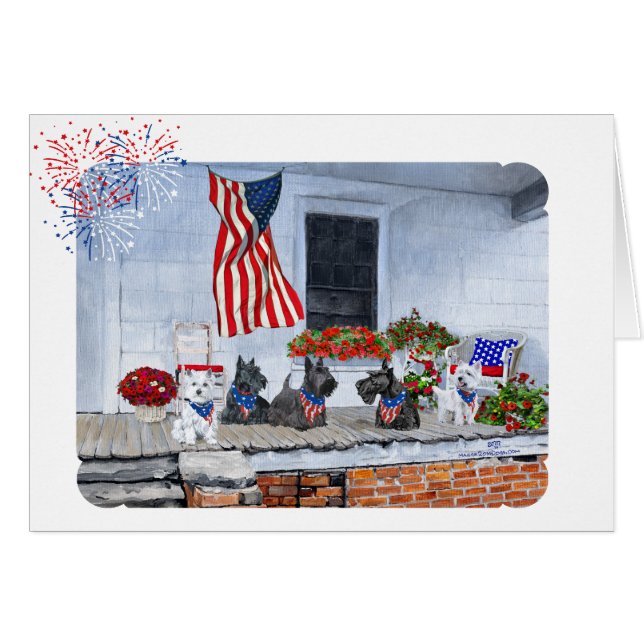 Scotties et Westies patriotiques (Devant horizontal)