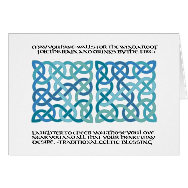 Scottish Blessing Calligraphy with Celtic Knots (Devant horizontal)