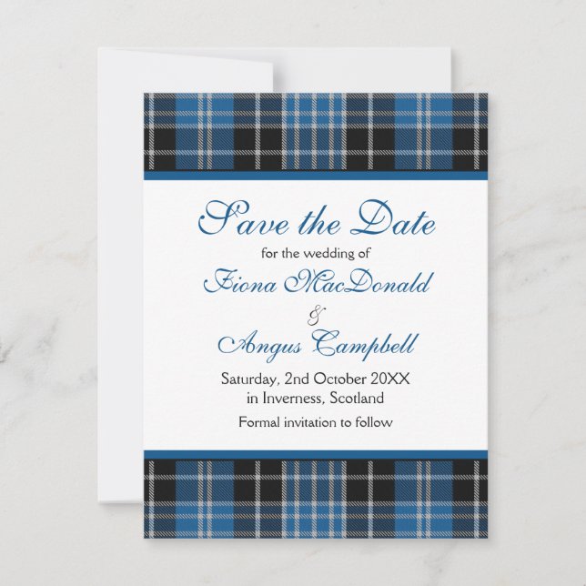 Scottish Clark Tartan Wedding Enregistrer la carte (Devant)