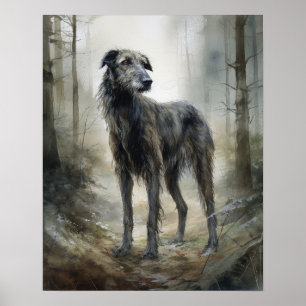 Scottish Deerhound Dog Art Poster