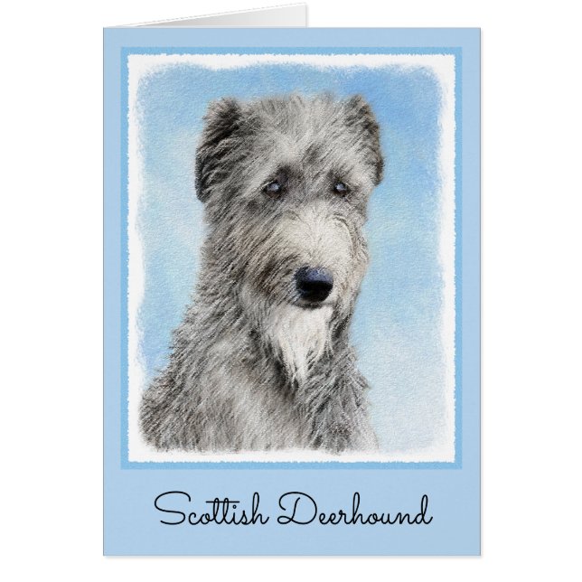 Scottish Deerhound Peinture - Cute Original Chien  (Devant)