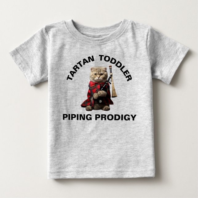 Scottish Fold Cat with Bagpipes Toddler Tshirt (Devant)