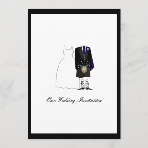 Scottish Kilt Faire-part de mariage - Navy Blue