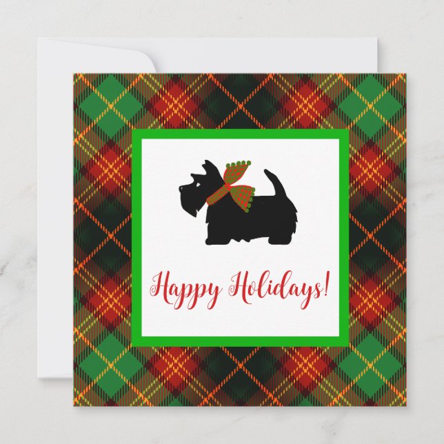 Scottish Terrier Green Plaid (Devant)