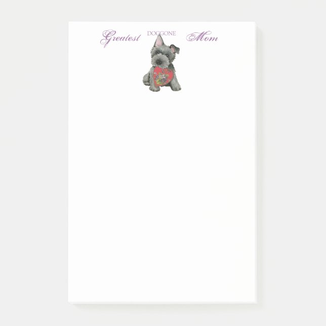 Scottish Terrier Heart Mom Post-it Notes (Devant)