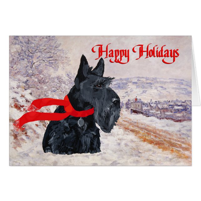 Scottish Terrier Winter Holiday (Devant horizontal)