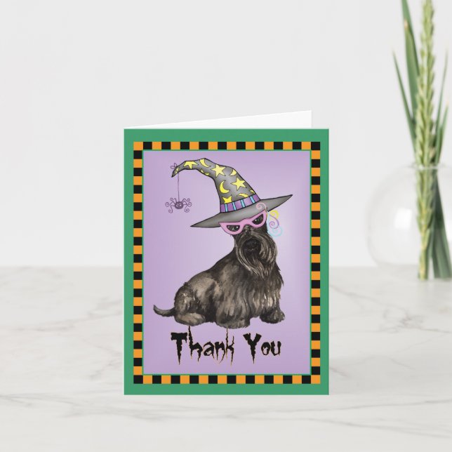Scottish Terrier Witch Carte de remerciements (Devant)