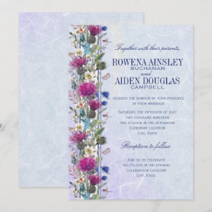 Scottish Thistle Floral Faire-part de mariage