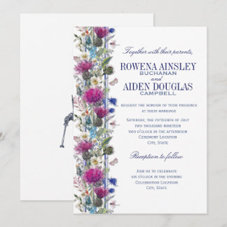Scottish Thistle Floral Faire-part de mariage