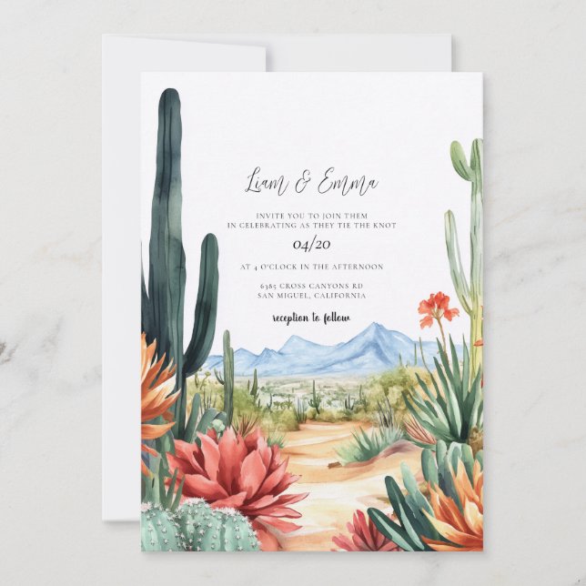 Scottsdale Arizona Desert Wedding Invitation (Devant)