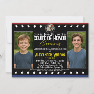 Scout Achievement Ceremony Invitation with Photos