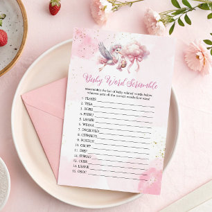 Scramble Baby Names Stork Baby shower Jeu
