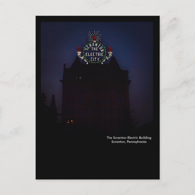 Scranton PA Carte postale - Cité électrique (Devant)