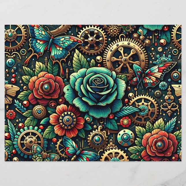 Scrapbook à double face à thème Steampunk (Devant)