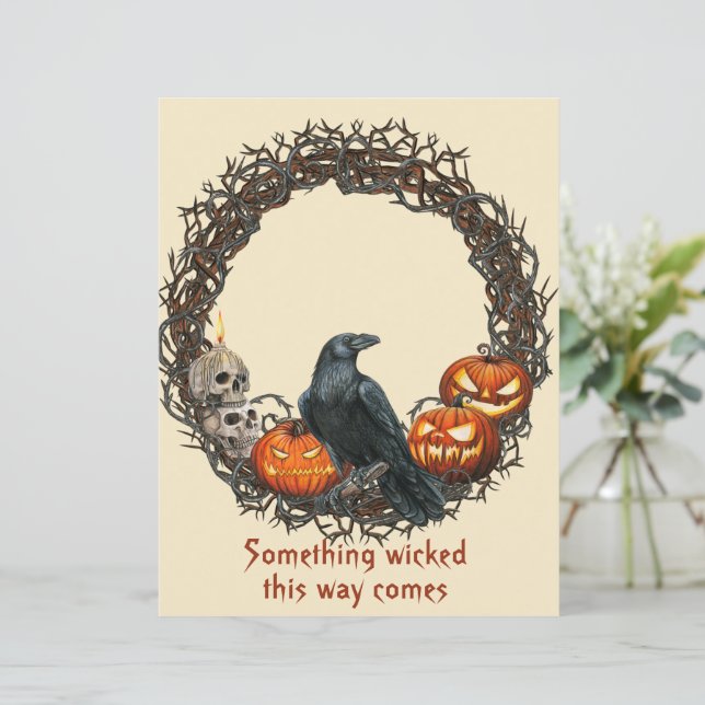 Scrapbook citrouille & Raven Wreath Halloween (Debout devant)