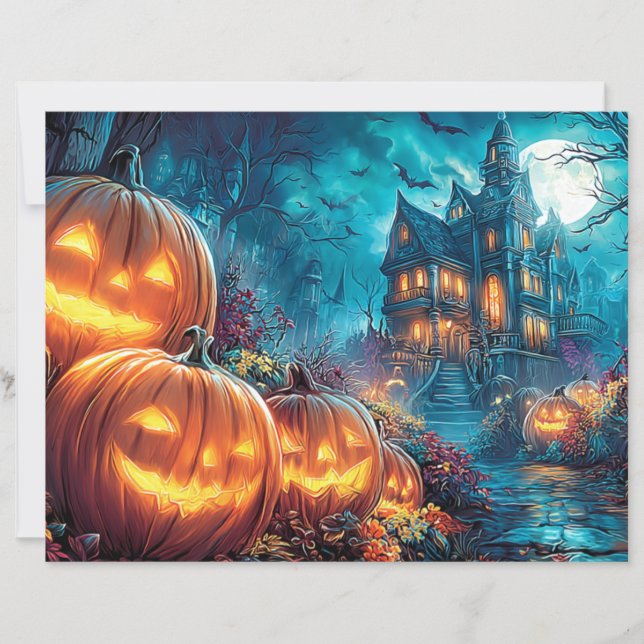 Scrapbook Gothique Haunted Maison Jack-O-Lanterns (Devant)