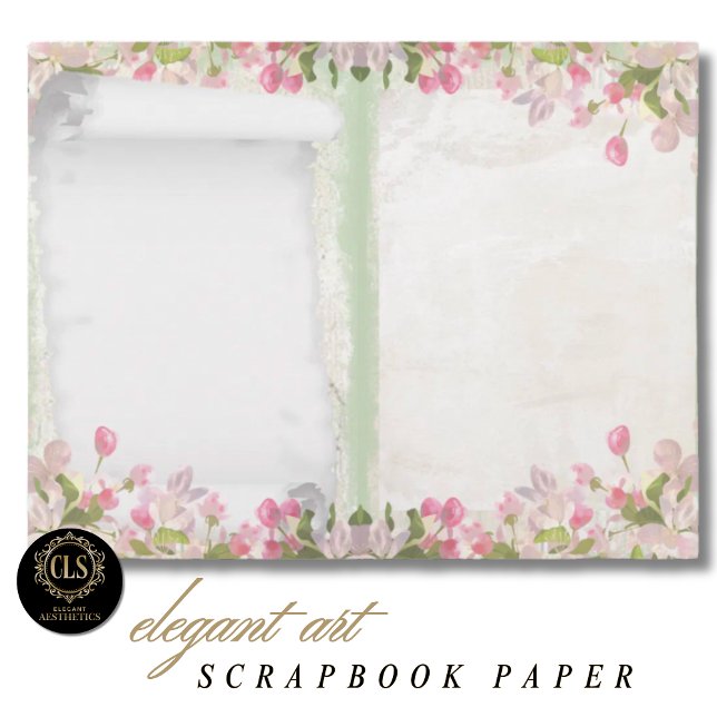 Scrapbook Paper – Vintage Floral Ephemera 2 (Decoupage Paper – Vintage Floral Ephemera 2)
