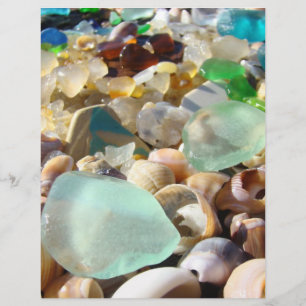 Scrapbooking Thème papier Plage Seaglass Shells