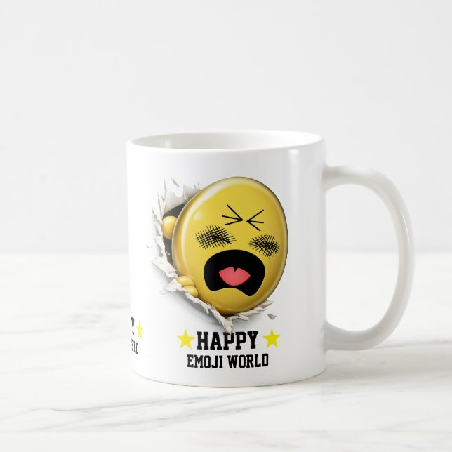 Scratchy Emoji Classic White Mug |  3D Character (Droite)