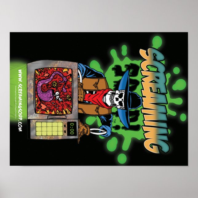 SCREAMING SOUP! Deadwest Microwave Logo Poster (Devant)