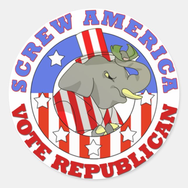 Screw America Vote GOP Sticker (Devant)