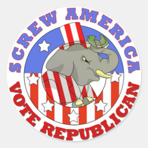 Screw America Vote GOP Sticker