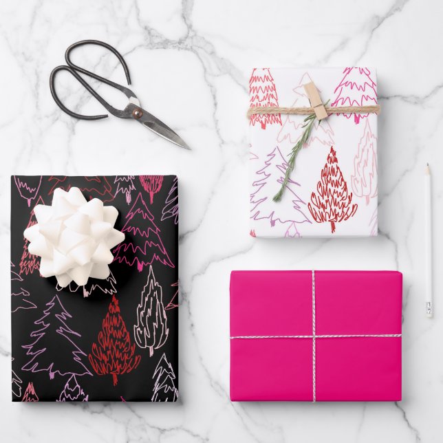 Scribble Arbres - Feuilles de papier d'enveloppeme (Recto)