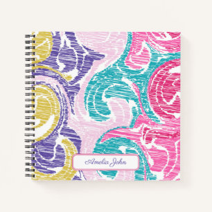 Scribble et Doodles Nom Carnet Spiral