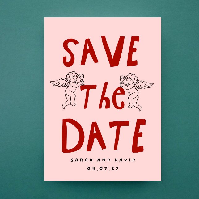 Scribble Funny Doodle Save the date Invitation (Créateur téléchargé)