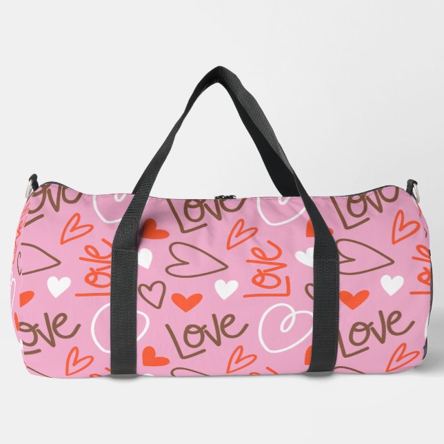 Scribblé Love Hearts Duffel Sac (Recto)
