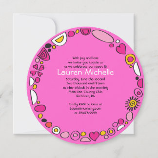 SCRIBBLES Round Sweet 16 Invitation