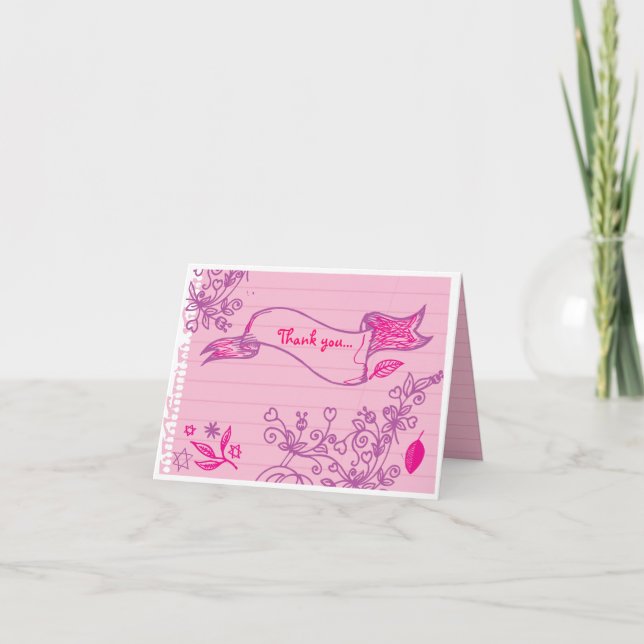 SCRIBBLES sur NOTEPAPER Carte de remerciements pli (Devant)