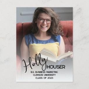 Script 5 Faire-part de graduation photo Carte post