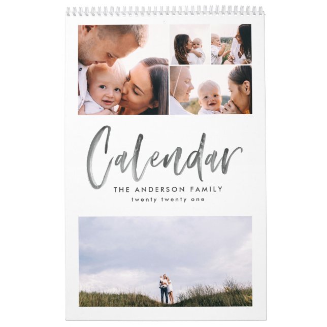 Script aquarelle moderne multi photo calendrier (Protection)