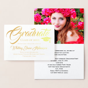 Script artistique Photo Graduation Invitation