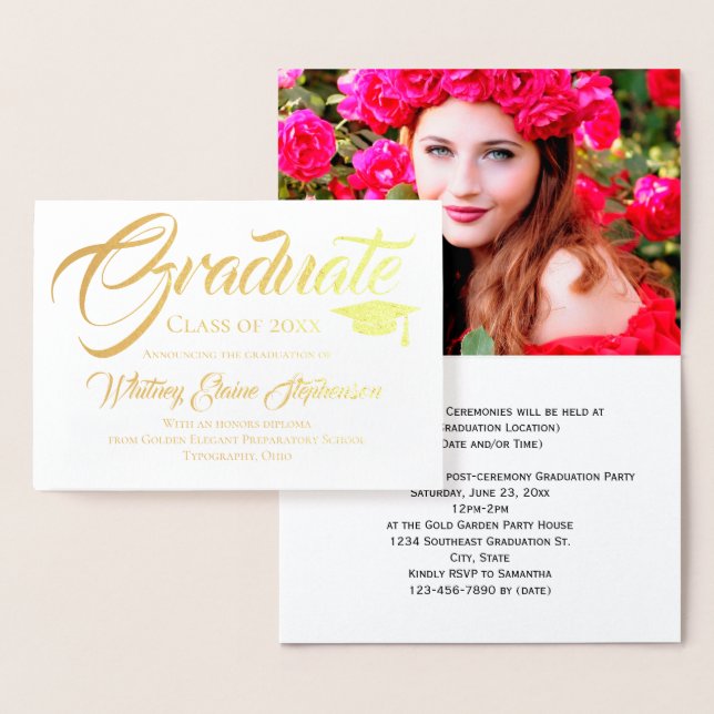 Script artistique Photo Graduation Invitation (Affichage)