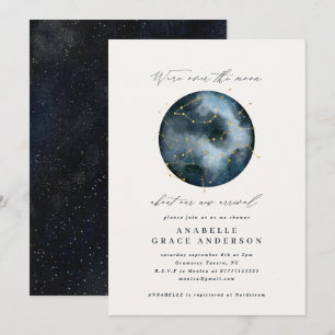 Script astrologique aquarelle étoile lune céleste