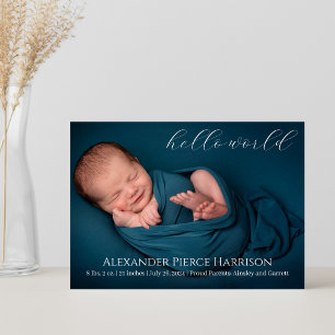 Script Baby Faire-part de naissance Carte photo