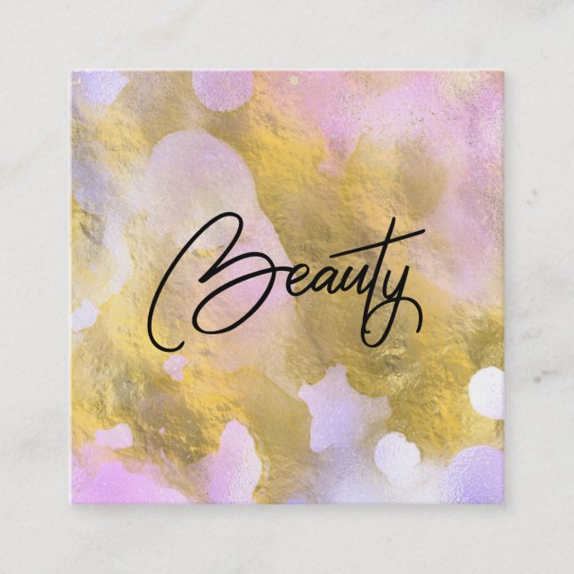 *~* Script BEAUTY Rainbow Gold Foil Carte de visit (Devant)