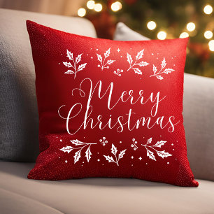 Script blanc moderne Joyeux Oreiller de Noël