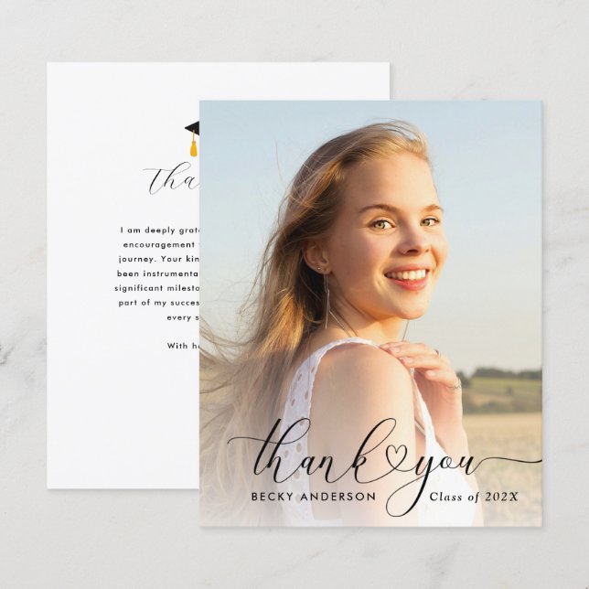 script cardiaque merci carte de graduation de scri (Devant / Derrière)