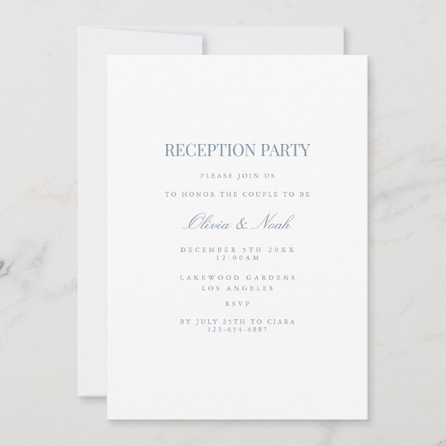 Script Carte d'invitation de réception bleu et bla (Devant)