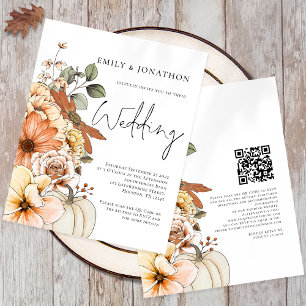 Script Citrouille floral budget Faire-part de mari