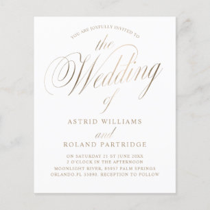 Script classique Mariage de budget blanc et or