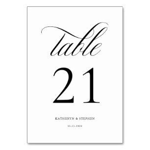 Script classique Mariage élégant Numéro de table 2