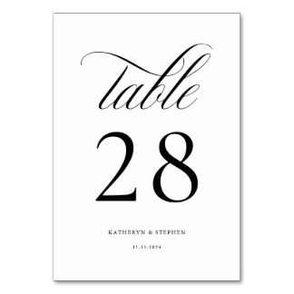 Script classique Mariage élégant Numéro de table 2